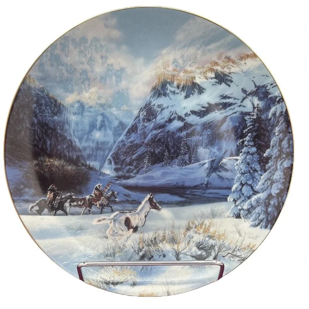 Plate Horses in the snow RunG20-129.1The Wind No. 458 E By Julie Kramer BRADEX